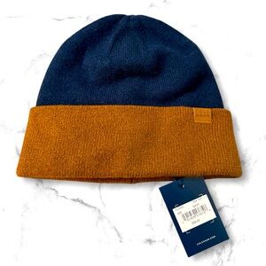 Cole Haan Beanie wool blend reversible color block o/s